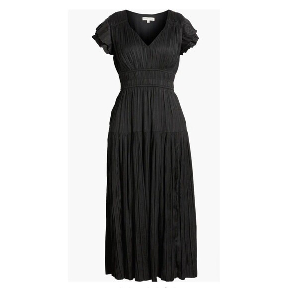 MOON RIVER Plissé Midi Dress Size XS Black NEW Pleated Goddess Party Tuckernuck - Picture 6 of 15